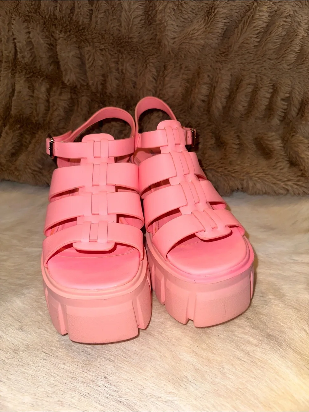 Madden Girl Bubblegum Pink Chunky Platform Sandals